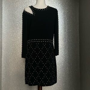 ALC black long sleeve with silver metal studs, size 10